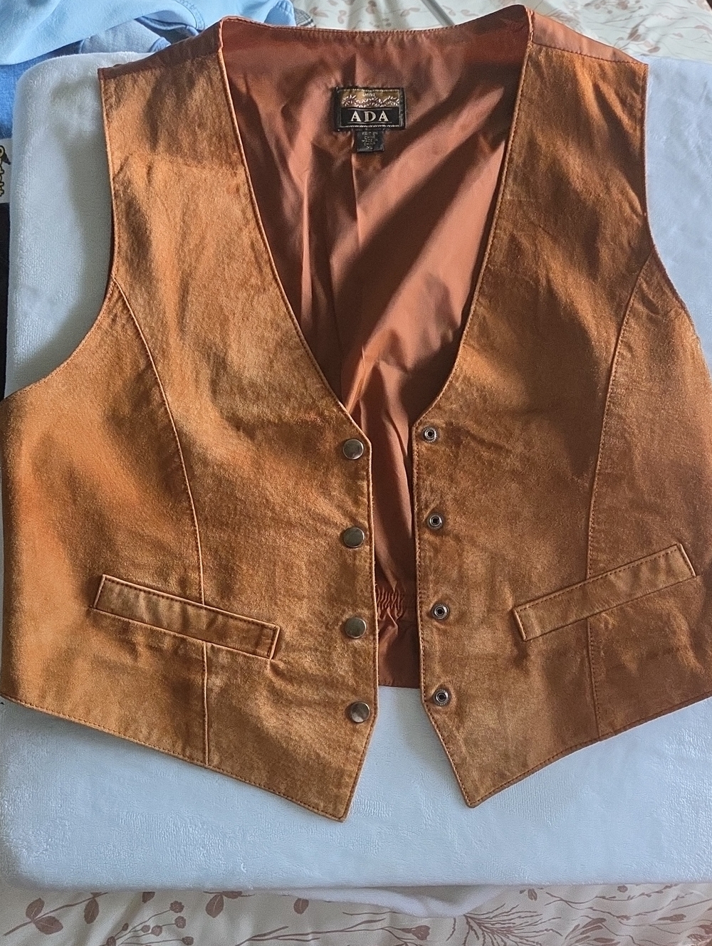 REAL SUEDE/LEATHER Women's Copper-Brown Vest